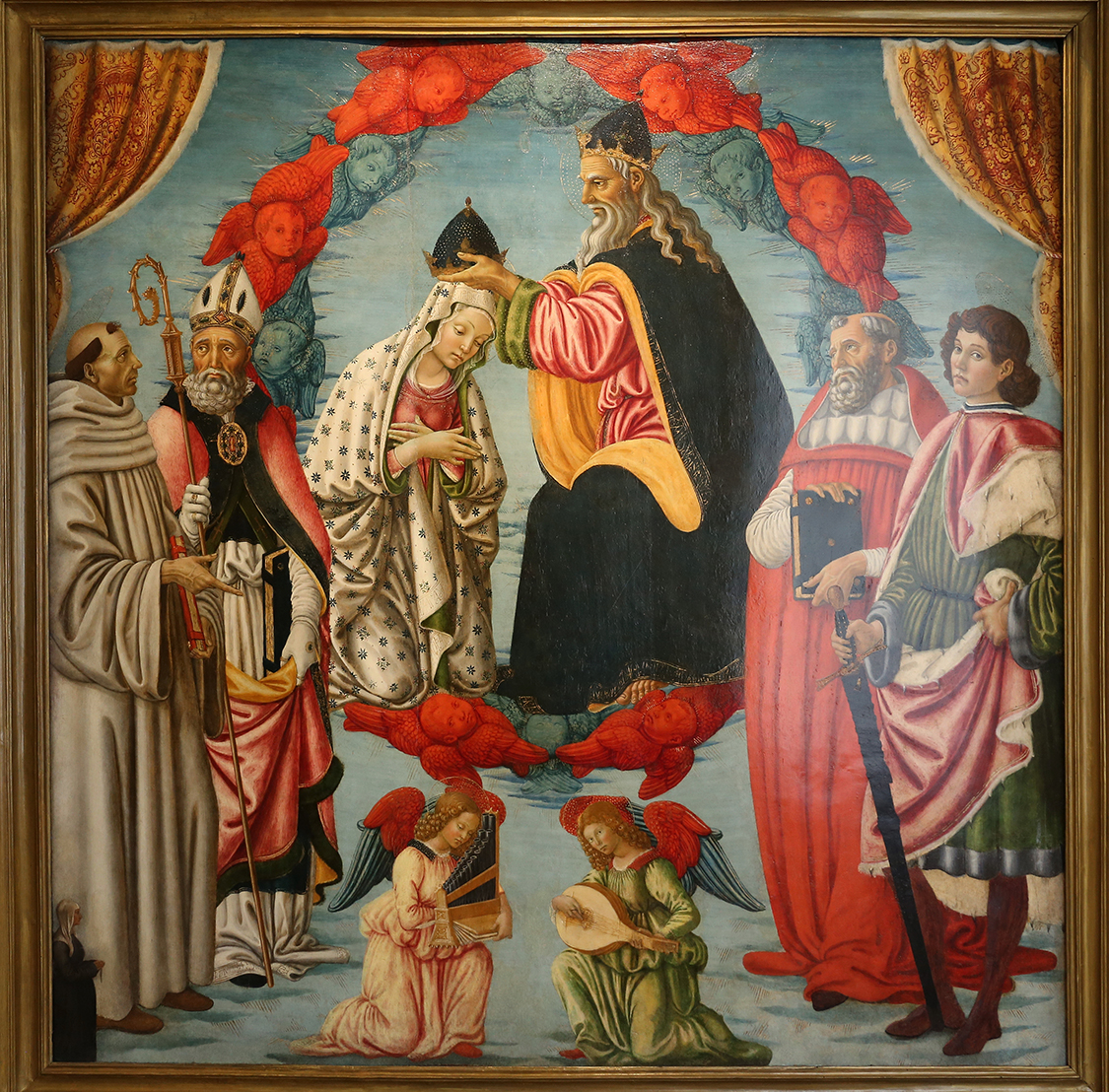 GalleriaSabauda_021.JPG - Francesco Botticini  Firenze, 1446 -1497  Incoronazione di Maria Vergine e i santi Agostino, Bernardo, Gerolamo, Giuliano