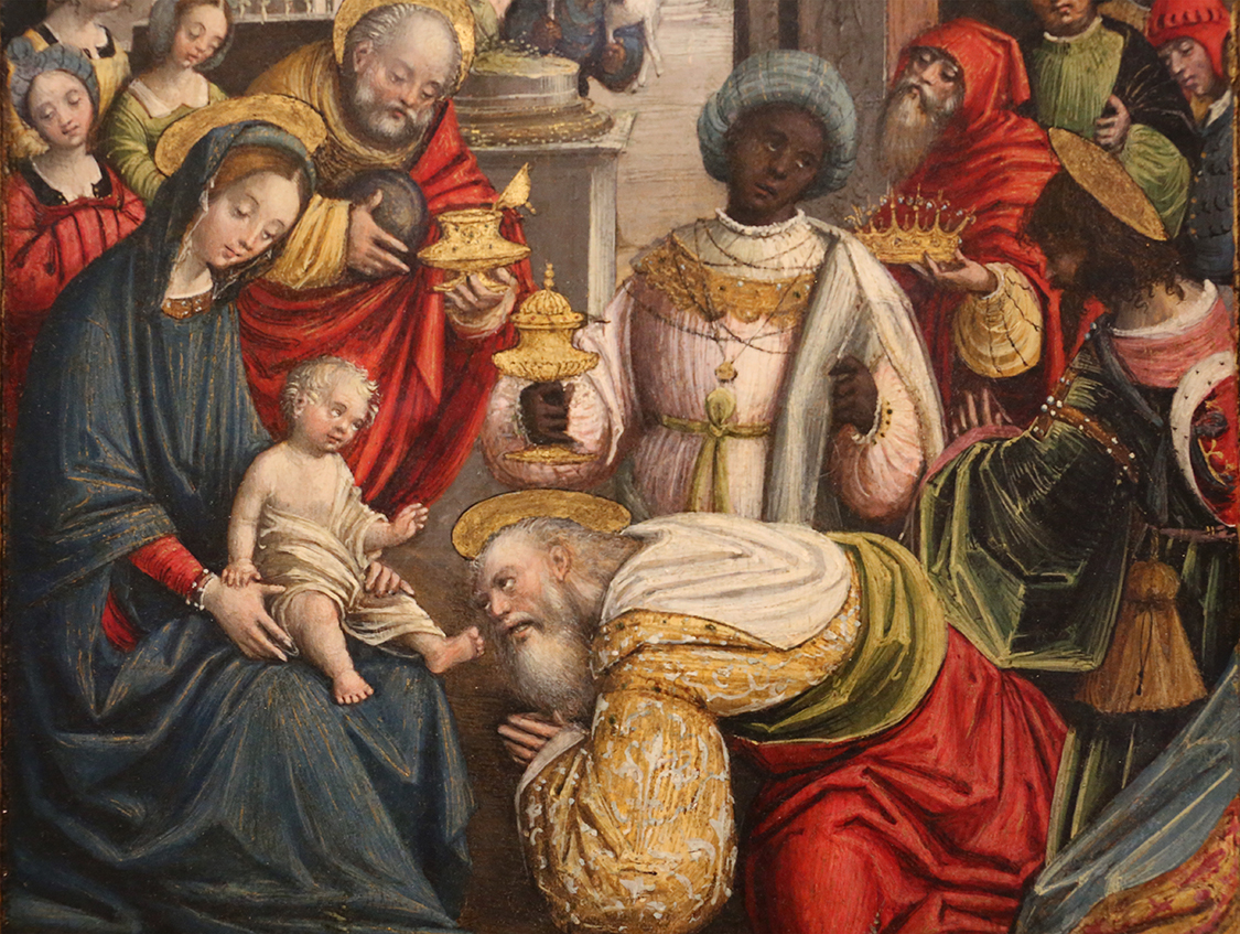 GalleriaSabauda_105.JPG - Defendente Ferrari  Chivasso, Torino, 1480 / 1485 - dopo il 1540  Natività; Adorazione dei Magi; Deposizione di Cristo nel sepolcro (Particolare)
