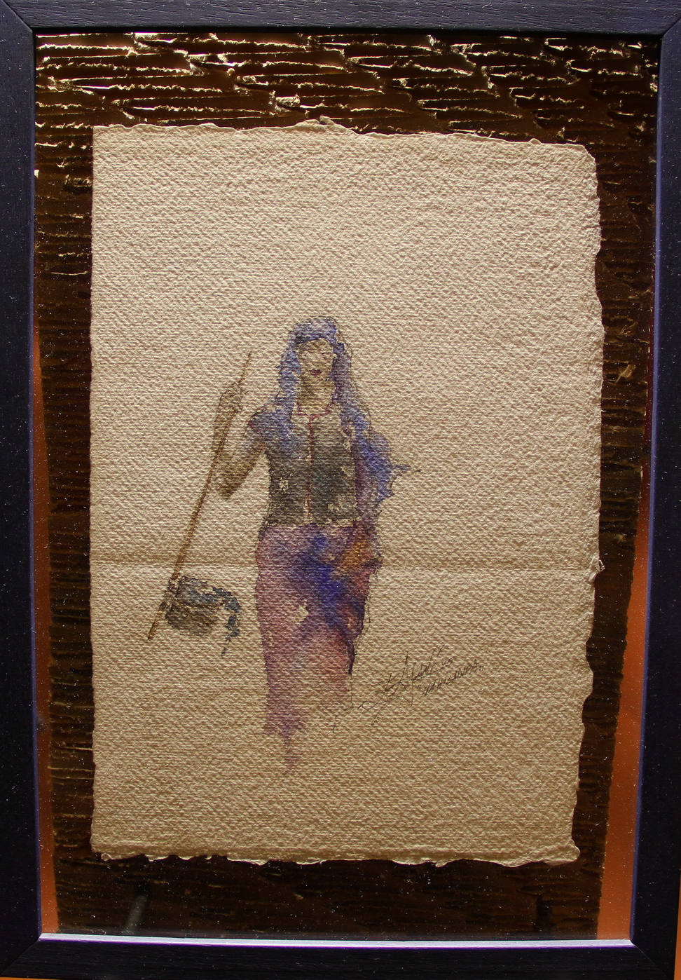IMG_8913.JPG - Elisabetta Nani Mahiladipa, Isola delle donne - 1995 - pigmenti africani su carta mano 35 x 40 cm