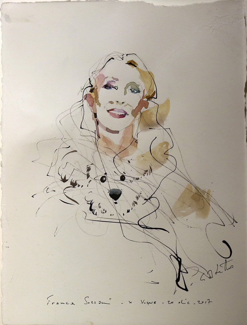 VBS_5674.JPG - Paolo Galetto  Franca Sozzani e Laszlo portrait — Vogue Italia  acquarello su carta collezione privata 