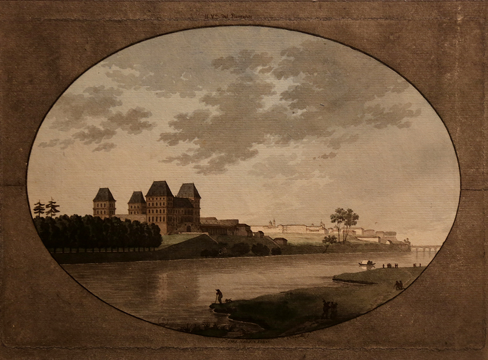 VBS_5776.jpg - Giuseppe Pietro Bagetti  Luigi Zaccaria Valperga (?)  Veduta del castello del Valentino 1793-1795 