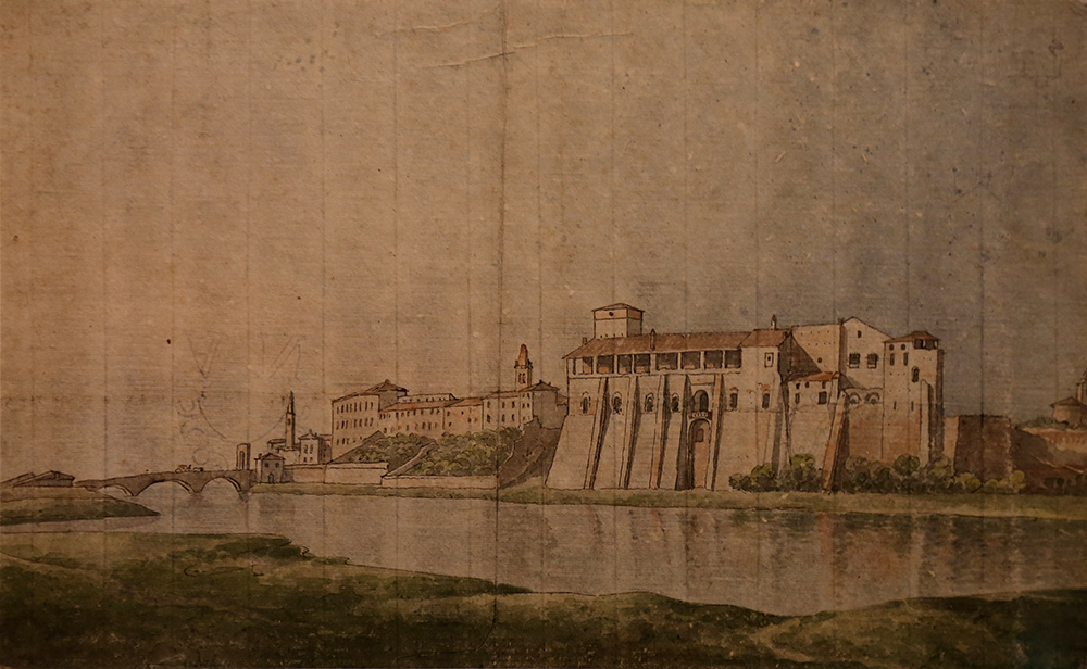 VBS_5846.jpg - Giuseppe Pietro Bagetti  Veduta del castello di Cassano d'Adda  1800-1810 