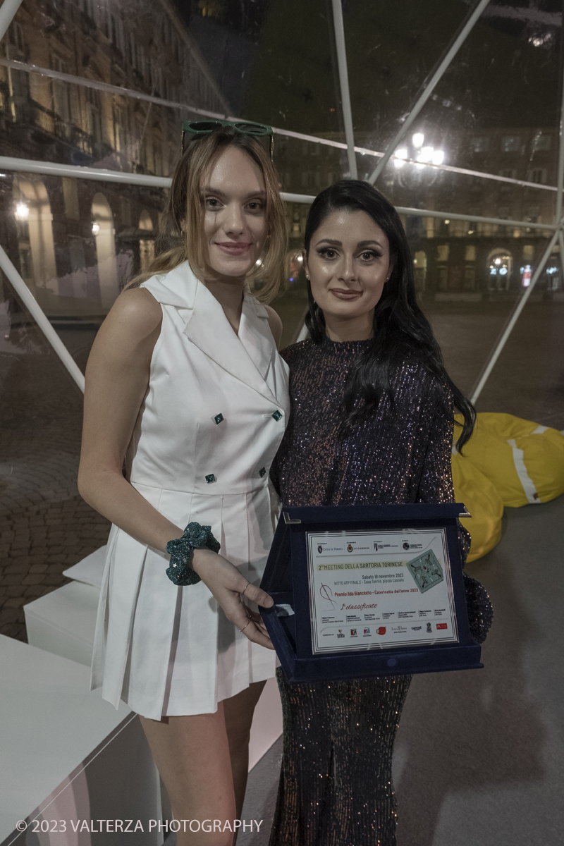 _DSF1263.jpg - 18/11/2023. Torino. Il tennis tra moda, costume ed emancipazione femminile: una storia italianacon deï¬�lÃ© di moda a cura delle sarte e stiliste e degli studenti degli istituti di moda del Torinese. Consegna del Premio â€œIlda Bianciottoâ€� alle â€œCaterinette dellâ€™annoâ€� per la seconda edizione del meeting della Sartoria Torinese della CNA Torino. Nella foto Giulia Amato vincitrice del primo premio con la sua creazione