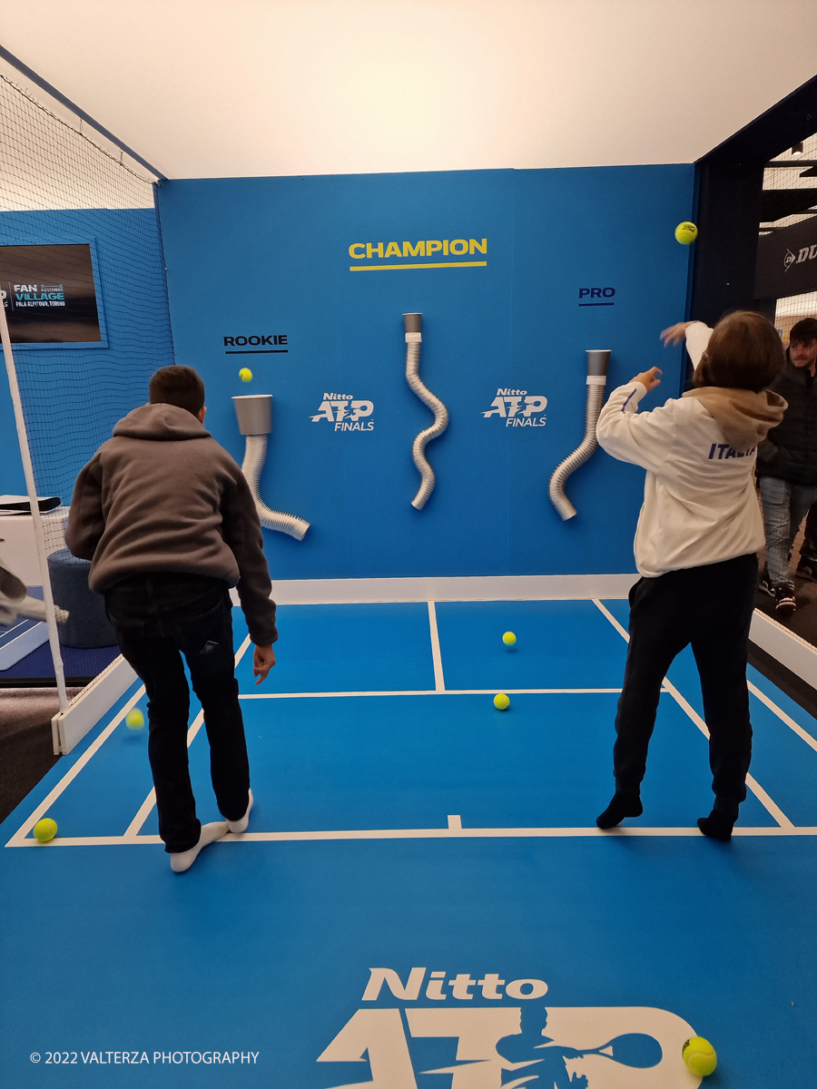 20221112_113826.jpg - 12/1/2022. Torino.  Le 8 coppie dei campioni del doppio hanno inaugurato questa mattina il Fan Village delle Nitto Atp Finals di Torino presenti le istituzioni dello sport , Il presidente dell'ATP Andrea Gaudenzi,  Isidoro Alvisi vicepresidente Fit l'Assessore allo sport regione Piemonte  Ricca Fabrizio ed il sindaco della cittÃ  Lo Russo. Gli interni del Fan Village