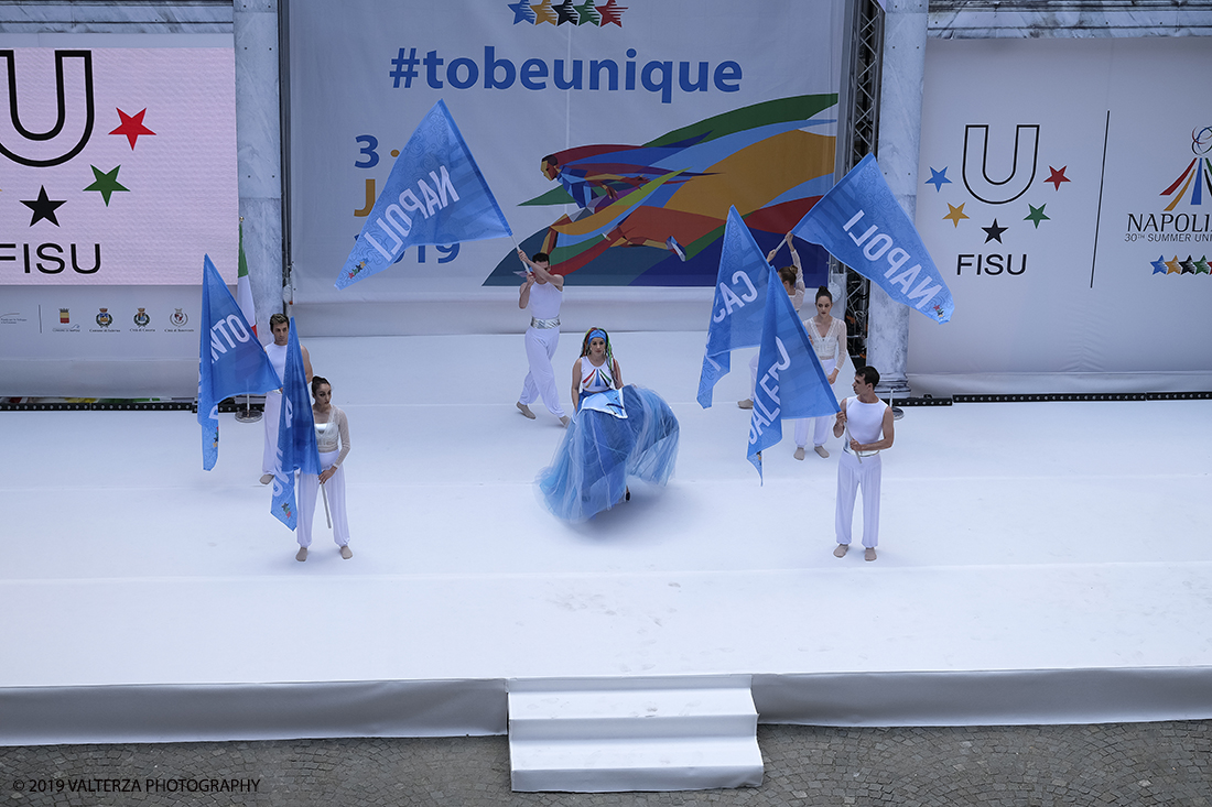 DSCF7267.jpg - 4/06/2019.Torino, Cerimonia di accensione della fiaccola del sapere della 30esima Universiade Estiva Napoli 2019. Nella foto  coreografia della cerimonia di presentazione del progetto