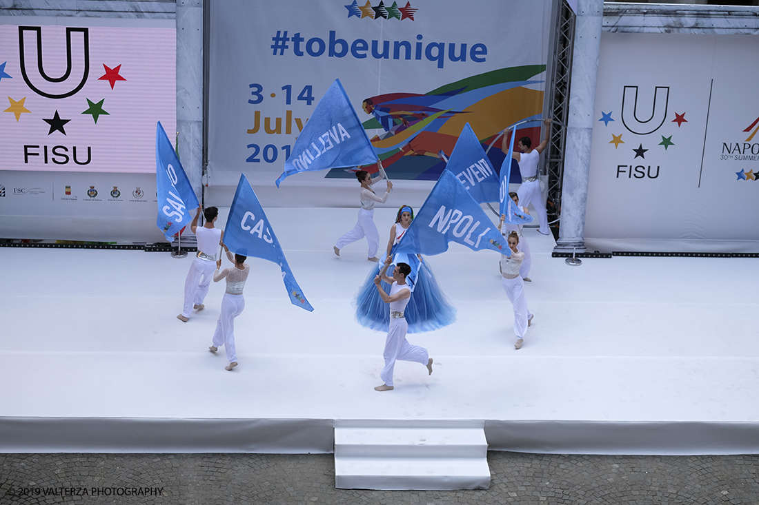 DSCF7273.jpg - 4/06/2019.Torino, Cerimonia di accensione della fiaccola del sapere della 30esima Universiade Estiva Napoli 2019. Nella foto  coreografia della cerimonia di presentazione del progetto