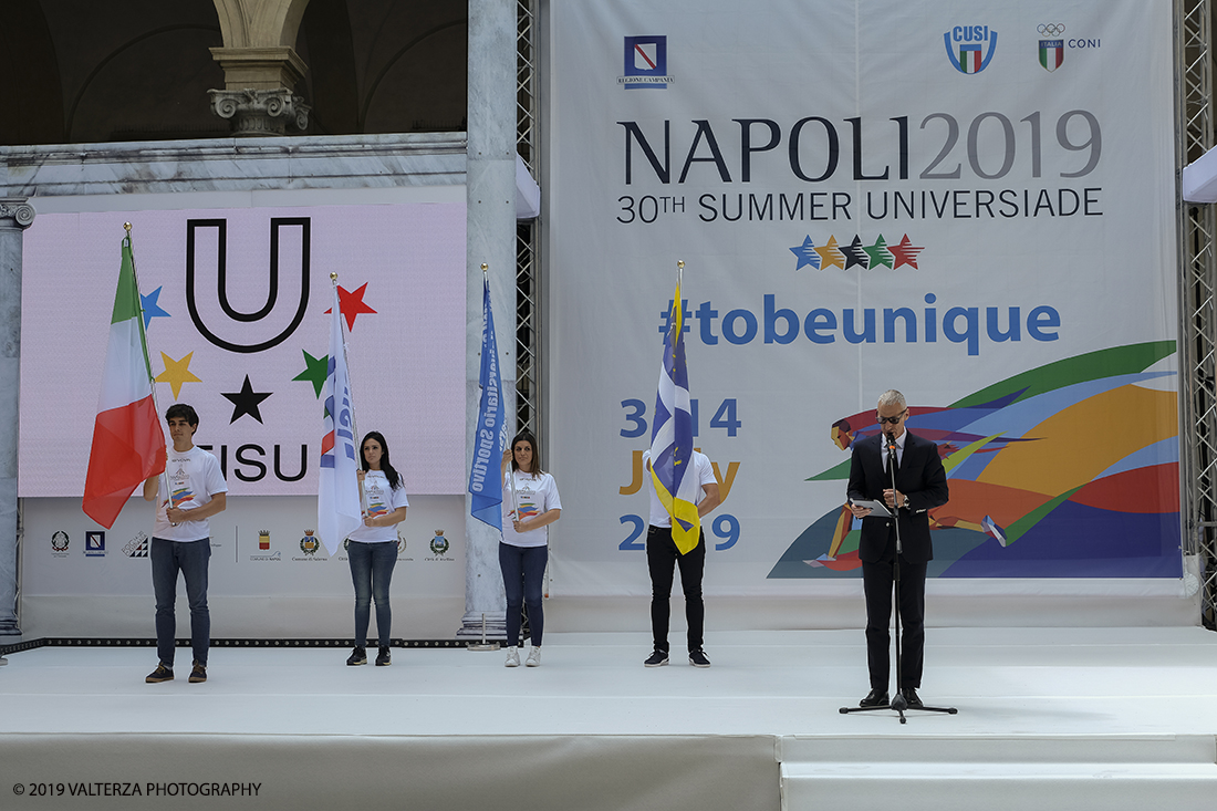 _DSF6031.jpg - 4/06/2019.Torino, Cerimonia di accensione della fiaccola del sapere della 30esima Universiade Estiva Napoli 2019. Nella foto un momento iniziale della prsentazione del progetto