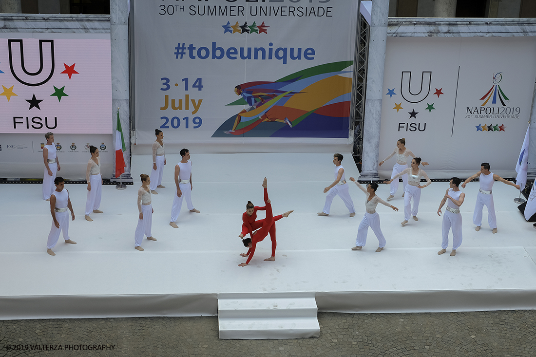 _DSF6089.jpg - 4/06/2019.Torino, Cerimonia di accensione della fiaccola del sapere della 30esima Universiade Estiva Napoli 2019. Nella foto coreografia della cerimonia di presentazione del progetto