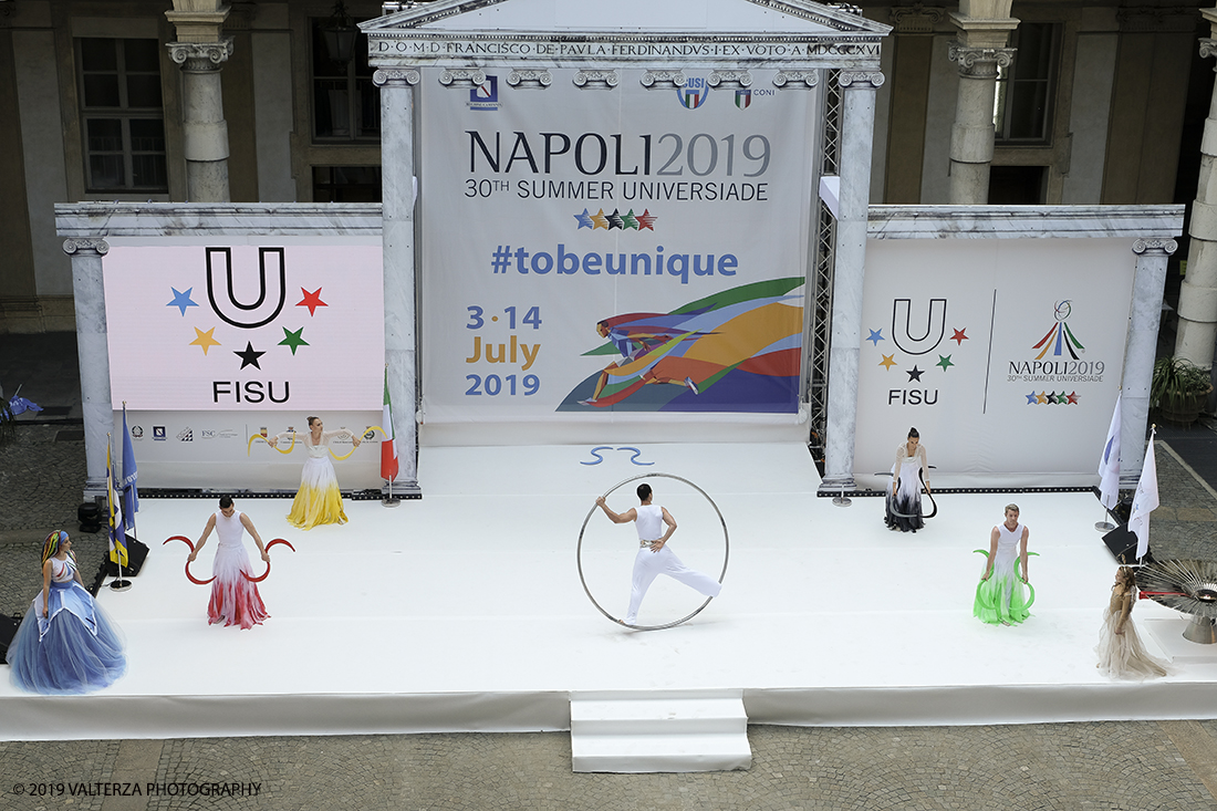 _DSF6119.jpg - 4/06/2019.Torino, Cerimonia di accensione della fiaccola del sapere della 30esima Universiade Estiva Napoli 2019. Nella foto coreografia della cerimonia di presentazione del progetto