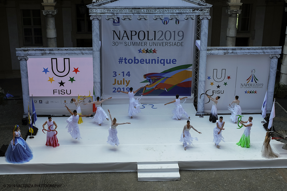 _DSF6134.jpg - 4/06/2019.Torino, Cerimonia di accensione della fiaccola del sapere della 30esima Universiade Estiva Napoli 2019. Nella foto coreografia della cerimonia di presentazione del progetto