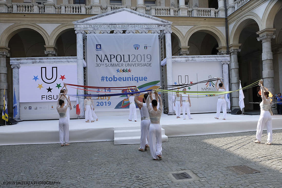 _DSF6312.jpg - 4/06/2019.Torino, Cerimonia di accensione della fiaccola del sapere della 30esima Universiade Estiva Napoli 2019. Nella foto un momento della cerimonia di chiusura della presentazione.