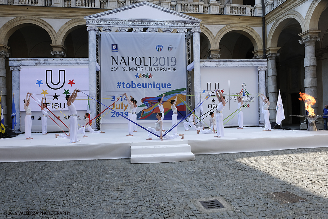 _DSF6324.jpg - 4/06/2019.Torino, Cerimonia di accensione della fiaccola del sapere della 30esima Universiade Estiva Napoli 2019. Nella foto un momento della cerimonia di chiusura della presentazione.