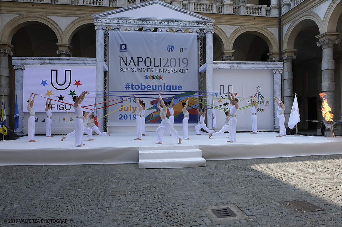 _DSF6326.jpg - 4/06/2019.Torino, Cerimonia di accensione della fiaccola del sapere della 30esima Universiade Estiva Napoli 2019. Nella foto un momento della cerimonia di chiusura della presentazione.