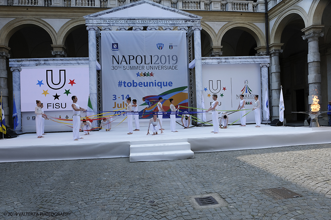 _DSF6344.jpg - 4/06/2019.Torino, Cerimonia di accensione della fiaccola del sapere della 30esima Universiade Estiva Napoli 2019. Nella foto un momento della cerimonia di chiusura della presentazione.