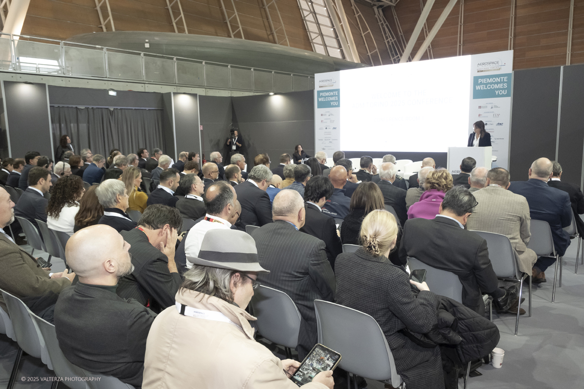 _DSF0267.jpg - 02/11/2025. Torino. Decima edizione di Aerospace & Defense Meetings Torino, la piÃ¹ importante business convention internazionale per lâ€™industria aerospaziale in Italia. Nella foto un momento della conferenza stampa di apertura dell'evento