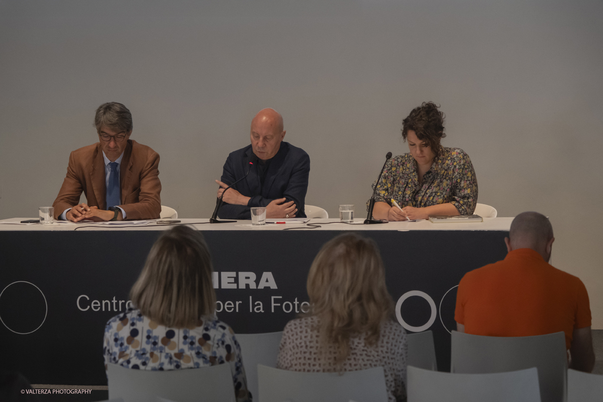 DSCF0102.jpg - 12-06-2025. Turin . Camera . Alfred Eisenstaedt installation. The picture , The presentation of the exhibition with the speakers, General Secretary Carlo Spinelli, Artistic Director Walter Guadagnini, Curator Monica Poggi