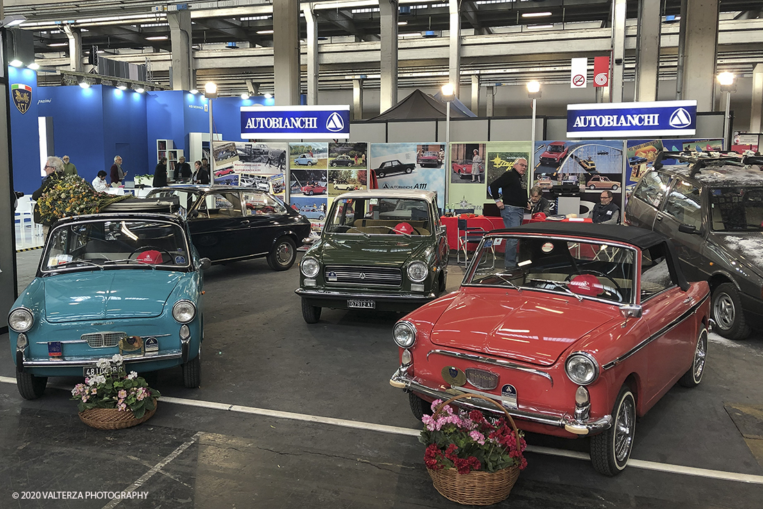 IMG_0567.jpg - 202/02/2020. Torino Lingotto Fiere. Il grande evento per gli appassionati di motori si Ã¨ chiuso domenica 2 febbraio con oltre 73.000 visitatori accorsi al Lingotto Fiere e allâ€™Oval di Torino, che nei quattro giorni hanno ospitato piÃ¹ di 1.200 espositori e circa 3.300 vetture tra instant-classic Anni â€™90, lussuose berline tedesche, affascinanti spider due posti, inarrestabili 4x4 e ancora, leggerissime moto da trial spagnole, iconiche Delta con livrea Martini Racing e sfrontate vetture da rally. Nella foto lo stand dell'Autobianchi.