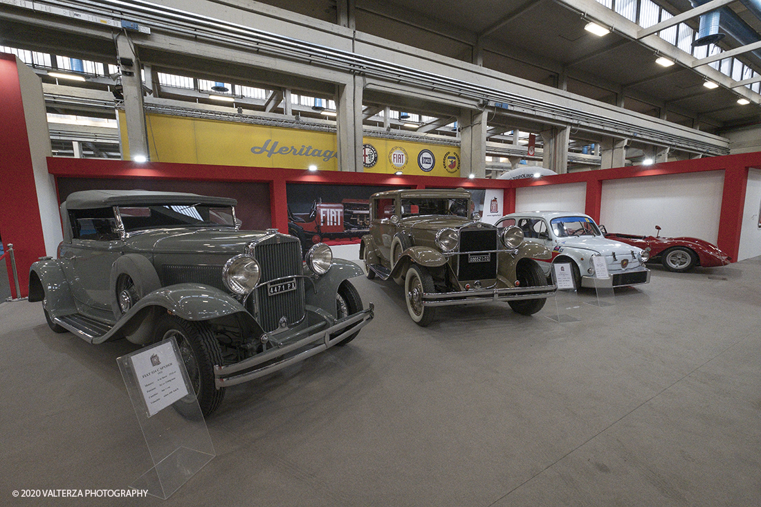 _DSF2169.jpg - 202/02/2020. Torino Lingotto Fiere. Il grande evento per gli appassionati di motori si Ã¨ chiuso domenica 2 febbraio con oltre 73.000 visitatori accorsi al Lingotto Fiere e allâ€™Oval di Torino, che nei quattro giorni hanno ospitato piÃ¹ di 1.200 espositori e circa 3.300 vetture tra instant-classic Anni â€™90, lussuose berline tedesche, affascinanti spider due posti, inarrestabili 4x4 e ancora, leggerissime moto da trial spagnole, iconiche Delta con livrea Martini Racing e sfrontate vetture da rally. Nella foto l'area espositiva del registro FIAT con in pp. una FIAT 524 C Spyder del I932