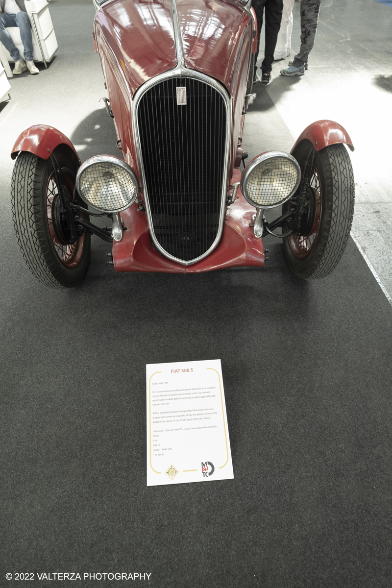 _DSF5091.jpg - 28/04/2022. Torino. Ritorna AutomotoretrÃ² e Automotoracing la doppia rassegna dedicata alle auto storiche, sportive, elaborate e da competizione. Nella foto FIAT 508 S 1934