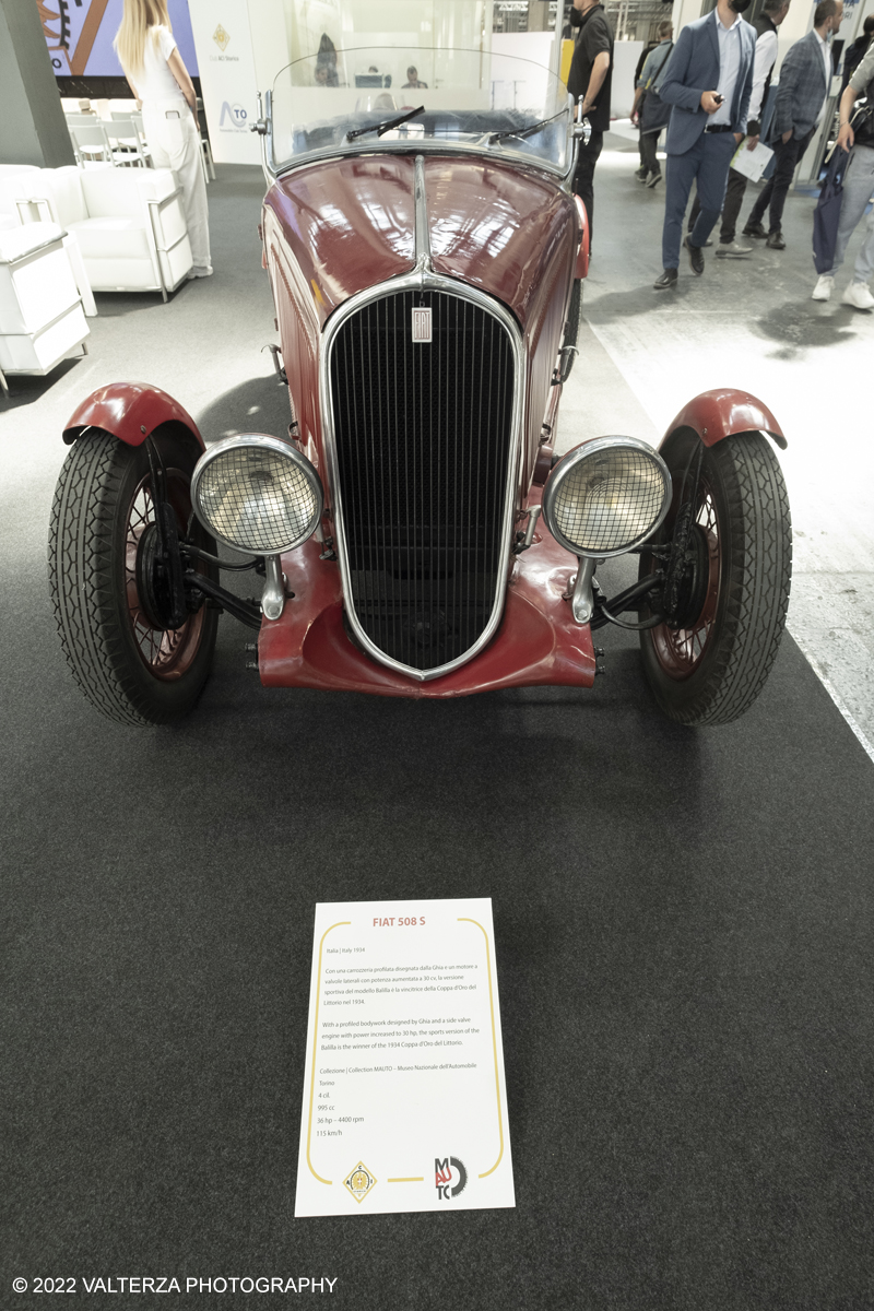 _DSF5132.jpg - 28/04/2022. Torino. Ritorna AutomotoretrÃ² e Automotoracing la doppia rassegna dedicata alle auto storiche, sportive, elaborate e da competizione. Nella foto FIAT 508 S 1934