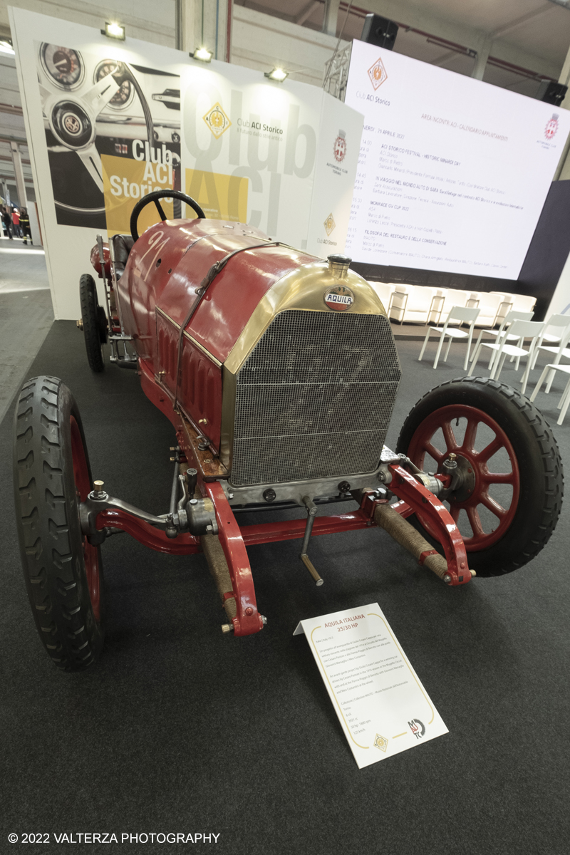 _DSF5151.jpg - 28/04/2022. Torino. Ritorna AutomotoretrÃ² e Automotoracing la doppia rassegna dedicata alle auto storiche, sportive, elaborate e da competizione. Nella foto Aquila Italiana 1912
