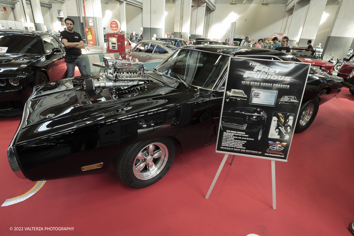_DSF5171.jpg - 28/04/2022. Torino. Ritorna AutomotoretrÃ² e Automotoracing la doppia rassegna dedicata alle auto storiche, sportive, elaborate e da competizione. Nella foto 1970 Dodge Charger protagonista del primo film della serie Fast&Furious