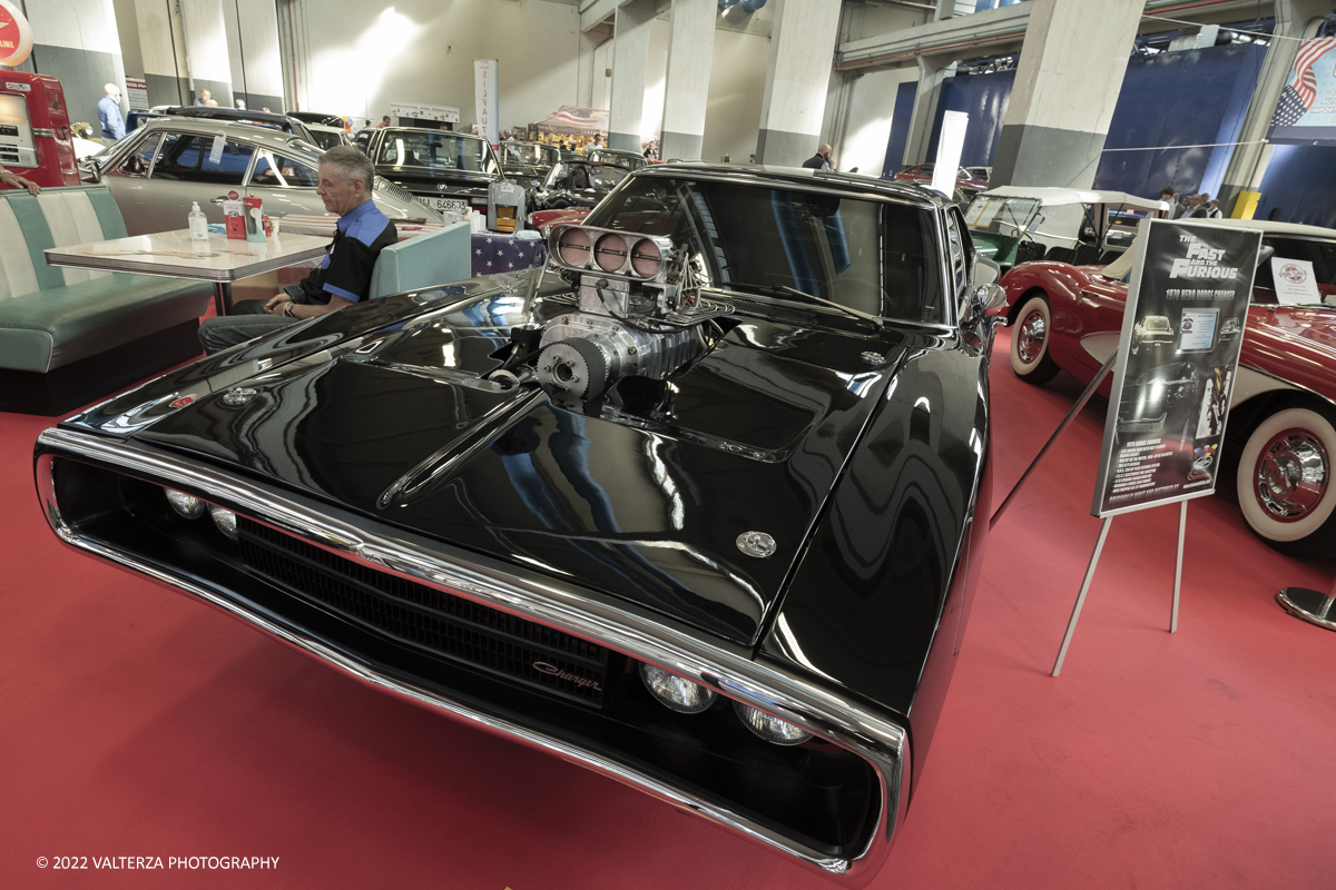 _DSF5174.jpg - 28/04/2022. Torino. Ritorna AutomotoretrÃ² e Automotoracing la doppia rassegna dedicata alle auto storiche, sportive, elaborate e da competizione. Nella foto 1970 Dodge Charger protagonista del primo film della serie Fast&Furious