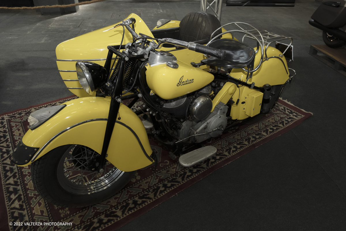 _DSF8238.jpg - 28/04/2022. Torino. Ritorna AutomotoretrÃ² e Automotoracing la doppia rassegna dedicata alle auto storiche, sportive, elaborate e da competizione. Nella foto i 120 anni della Indian, la piÃ¹ antica Casa motociclistica americana viene celebrata con unâ€™esposizione speciale nellâ€™area tematica dedicata alle due ruote.