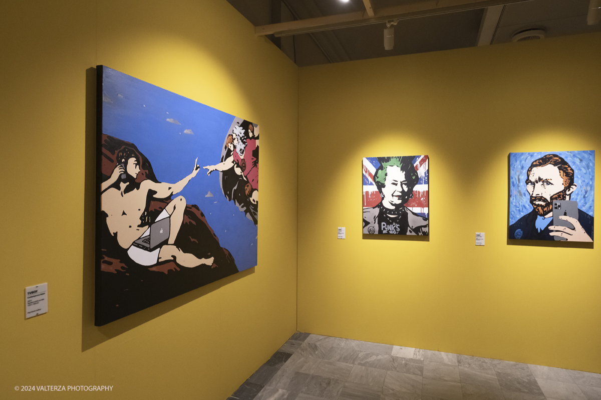 _DSF9752.jpg - Turin. 15/11/2024. The Promotrice delle Belle Arti in Turin hosts the exhibition â€œBanksy & Friends: stories of rebel artistsâ€� which highlights the most daring and provocative works of the contemporary art scene. Section devoted to the artist TVBOY
