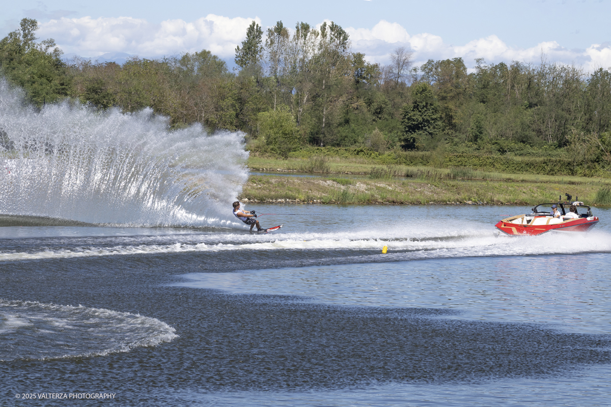 _G5A8812.jpg - 31/08/2025. Novara Italy. 2025 IWWF World Open Waterski Championships at Parco Nautico del Sesia.  Open Menâ€™s Slalom . The athlete   Gold medal Smith Nate U.S.A.