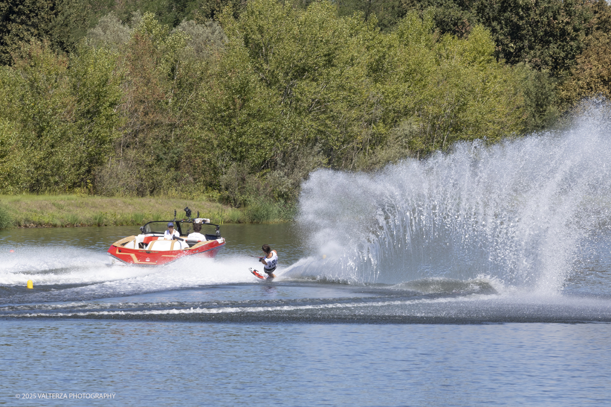 _G5A8935.jpg - 31/08/2025. Novara Italy. 2025 IWWF World Open Waterski Championships at Parco Nautico del Sesia.  Open Menâ€™s Slalom . The athlete   Gold medal Smith Nate U.S.A.