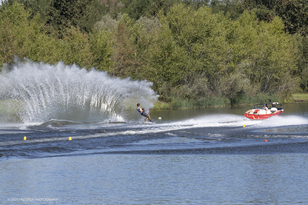 _G5A8954.jpg - 31/08/2025. Novara Italy. 2025 IWWF World Open Waterski Championships at Parco Nautico del Sesia.  Open Menâ€™s Slalom . The athlete   Gold medal Smith Nate U.S.A.