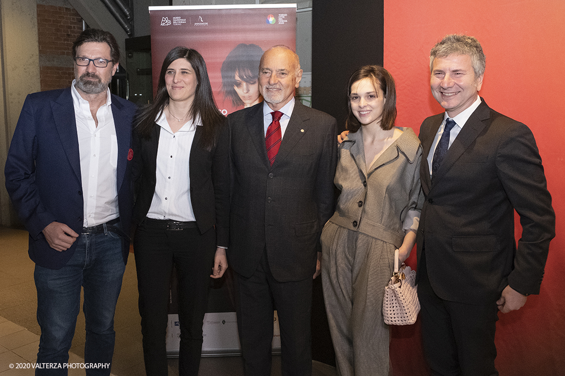 _DSF4847.jpg - 13/02/2020.Torino. In occasione del progetto "Torino cittÃ  del cinema 2020 . Un film lungo un anno"  Il Museo nazionale del Cinema presenta in anteprima asssoluta una mostra dove cinema, arte, moda si fondono per celebrare la straordinaria Sartoria Annamode. Nella foto il rappresentante di Annamode, la  Sindaca di Torino Chiara Appendino, Enzo Ghigo Presidente Museo Nazionale del Cinema, l'attrice Sara Serraiocco il volto della mostra, Domenico De Gaetano Direttore Museo Nazionale del Cinema