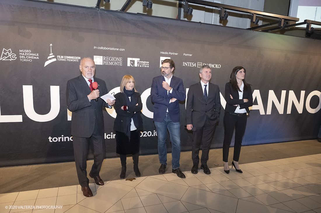 _DSF4913.jpg - 13/02/2020.Torino. In occasione del progetto "Torino cittÃ  del cinema 2020 . Un film lungo un anno"  Il Museo nazionale del Cinema presenta in anteprima asssoluta una mostra dove cinema, arte, moda si fondono per celebrare la straordinaria Sartoria Annamode. Nella foto Enzo Ghigo, Elisabetta Bruscolini, il rappresentante di Annamode, Domenico De Gaetano, Chiara Appendino inaugurano la mostra.