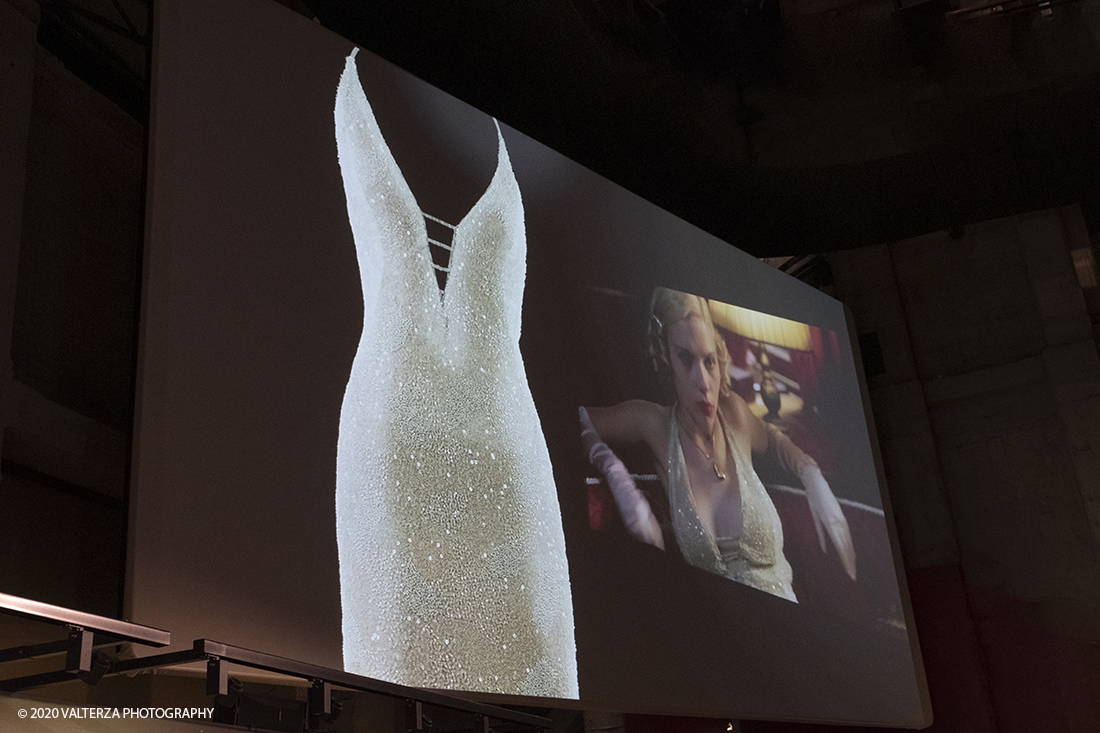 _DSF5026.jpg - 13/02/2020.Torino. In occasione del progetto "Torino cittÃ  del cinema 2020 . Un film lungo un anno"  Il Museo nazionale del Cinema presenta in anteprima asssoluta una mostra dove cinema, arte, moda si fondono per celebrare la straordinaria Sartoria Annamode. Nella foto allestimento multimediale.