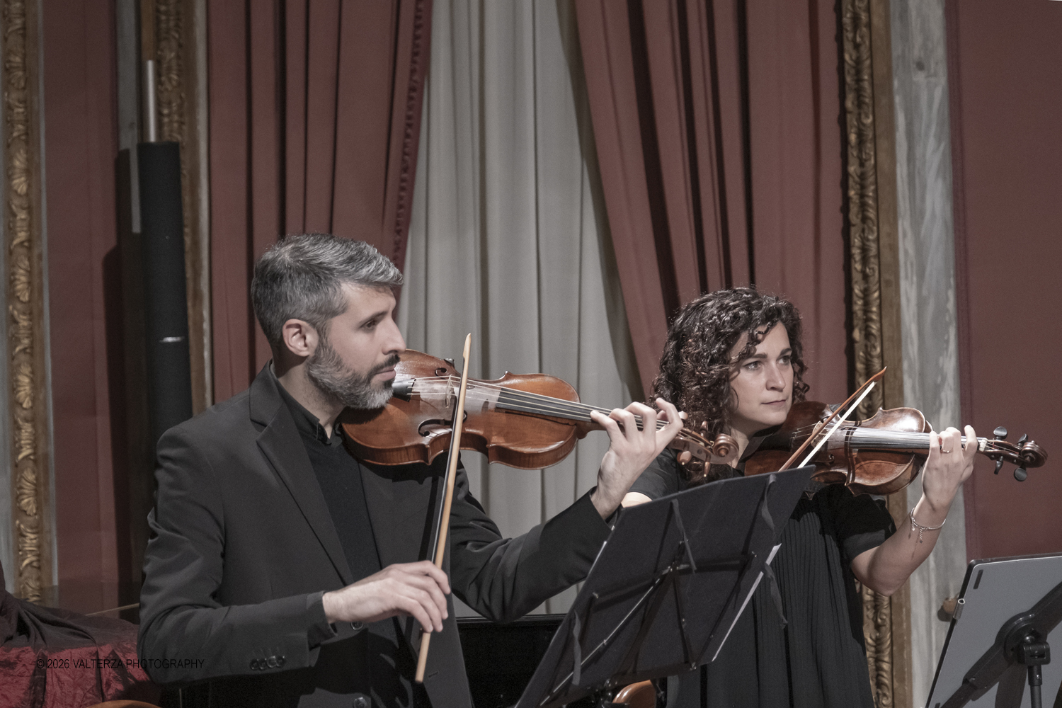 DSCF2335.jpg - 17/02/2026. Torino. A Palazzo Barolo nel Salone delle Feste, e' andato in scena  Carnevale Barocco - Musica & Cioccolato, uno spettacolo che intreccia storia, musica e gusto a chiusura della manifestazione. Nella foto un momento del concerto con intermezzi di storie del cioccolato