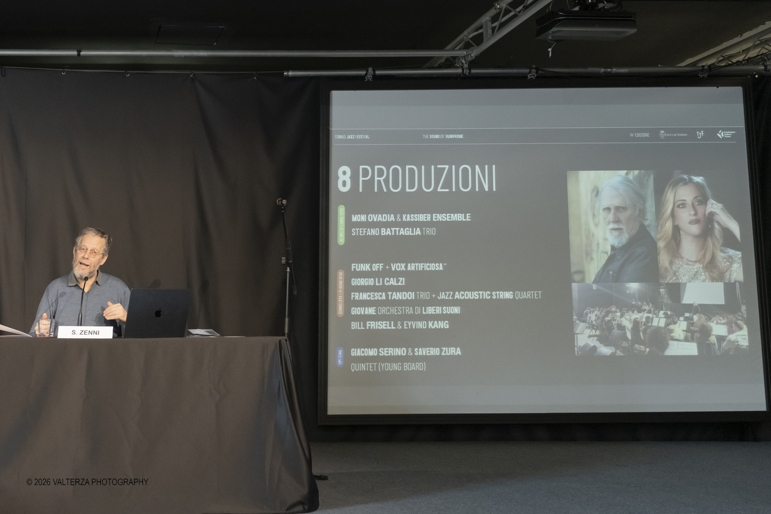 DSCF3719.jpg - 19/03/2026. Torino. Conferenza Stampa di presentazione. Il Torino Jazz Festival, con la direzione artistica di Stefano Zenni, torna da sabato 25aprile a sabato 2 maggio 2026..Al TJF XIV si esibiranno 297 musicisti nazionali e internazionali, dai talenti emergentai grandi protagonisti della scena mondiale. Nella foto  Stefano Zenni Direttore Artistico presenta il programma del Festival