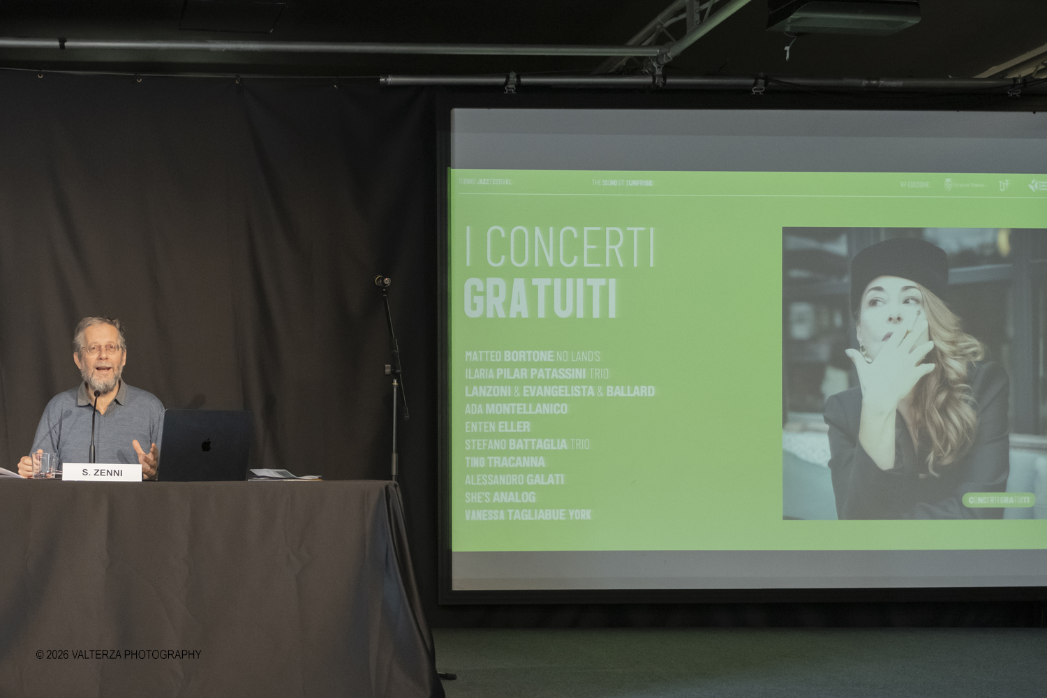 DSCF3758.jpg - 19/03/2026. Torino. Conferenza Stampa di presentazione. Il Torino Jazz Festival, con la direzione artistica di Stefano Zenni, torna da sabato 25aprile a sabato 2 maggio 2026..Al TJF XIV si esibiranno 297 musicisti nazionali e internazionali, dai talenti emergentai grandi protagonisti della scena mondiale. Nella foto Stefano Zenni Direttore Artistico presenta il programma del Festival