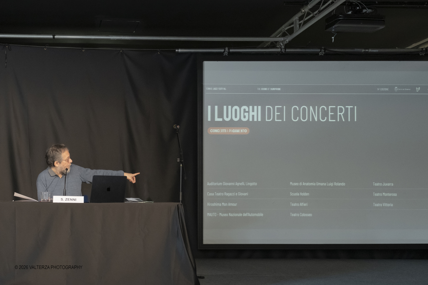 DSCF3760.jpg - 19/03/2026. Torino. Conferenza Stampa di presentazione. Il Torino Jazz Festival, con la direzione artistica di Stefano Zenni, torna da sabato 25aprile a sabato 2 maggio 2026..Al TJF XIV si esibiranno 297 musicisti nazionali e internazionali, dai talenti emergentai grandi protagonisti della scena mondiale. Nella foto Stefano Zenni Direttore Artistico presenta il programma del Festival