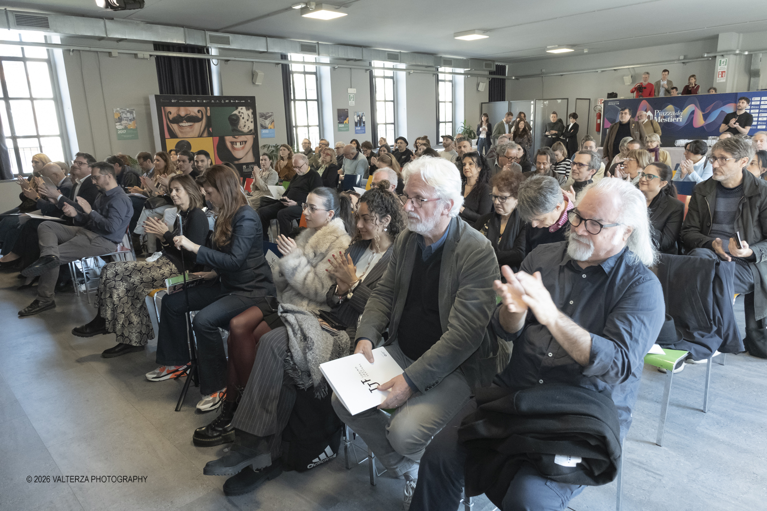 DSCF3800.jpg - 19/03/2026. Torino. Conferenza Stampa di presentazione. Il Torino Jazz Festival, con la direzione artistica di Stefano Zenni, torna da sabato 25aprile a sabato 2 maggio 2026..Al TJF XIV si esibiranno 297 musicisti nazionali e internazionali, dai talenti emergentai grandi protagonisti della scena mondiale. Nella foto un momento della presentazione