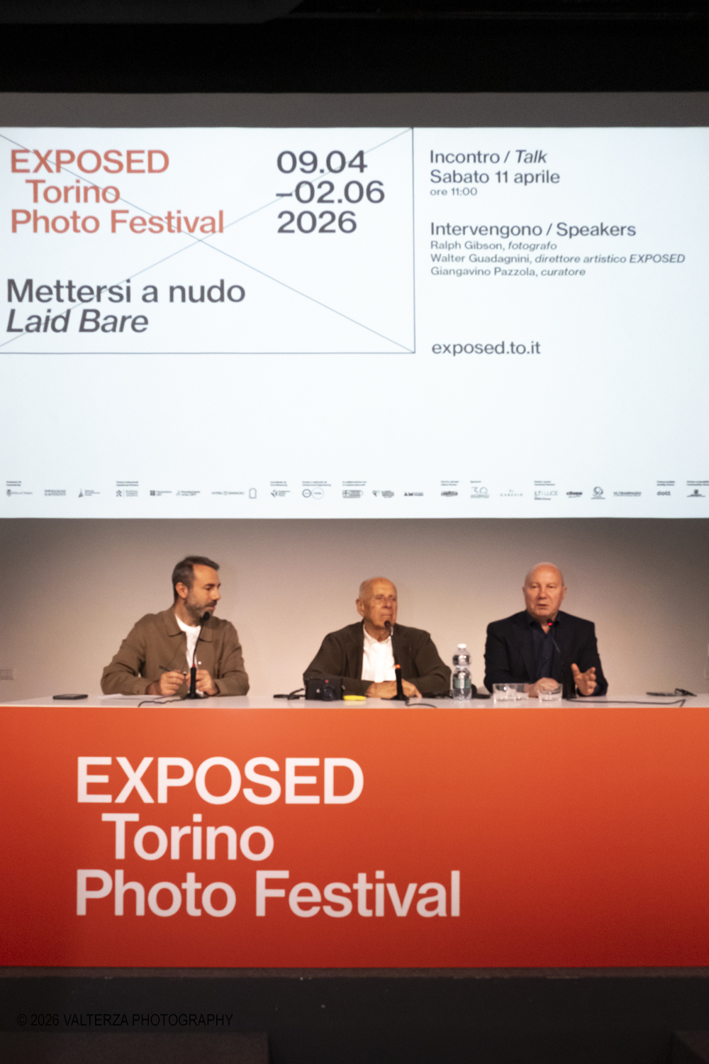 _DSF2828.jpg - 11/04/2026. Torino. A CAMERA Ralph Gibson dialoga con Giangavino Pazzola e Walter Guadagnini a partire dalla mostra Self Exposed, ospitata allâ€™Archivio di Stato di Torino. Nella foto un momento dell'incontro