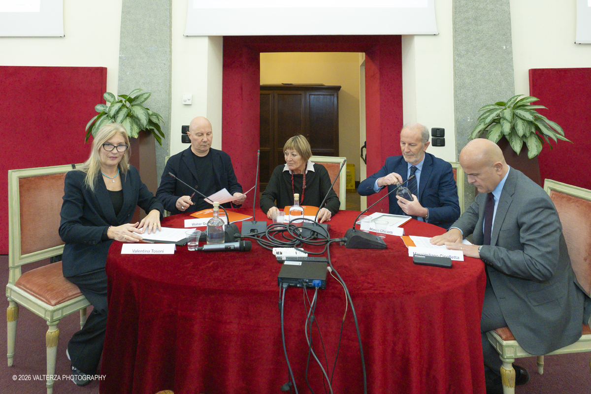 DSCF3152.jpg - 05/03/2026. Torino. Presentazione delTorino Photo Festival edizione 2026 con relativo programma. Nella foto un tavolo dei relatori con Valentina Tosoni coordinatrice, Walter Guadagnini Direttore Artistico Exposed, Rosanna Purchia Assessore alla cultura CittÃ  di Torino, Marco Chiriotti Vice direttore cultura cittÃ  di Torino, Massimiliano Cipolletta, Presidente, Camera di Commercio di Torino