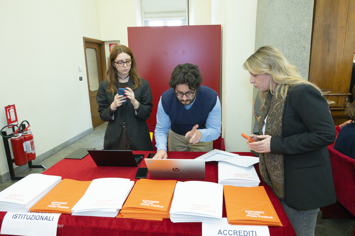 DSCF3197.jpg - 05/03/2026. Torino. Presentazione delTorino Photo Festival  edizione 2026 con relativo programma. Nella Foto il desk degli accrediti Stampa ed Istituzioni