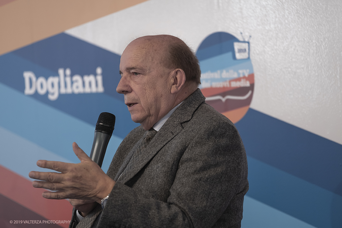 _DSF5455.jpg - 04/05/2019. Dogliani 2-5Maggio. Festival della TV avente come tema#percezioni, 4 giorni di dialoghi, confronti sguardi verso il mondo di domani. Nella foto partecipanti all'incontro " La percezione della LegalitÃ  e dei Diritti",  Gustavo Zagrebelsky