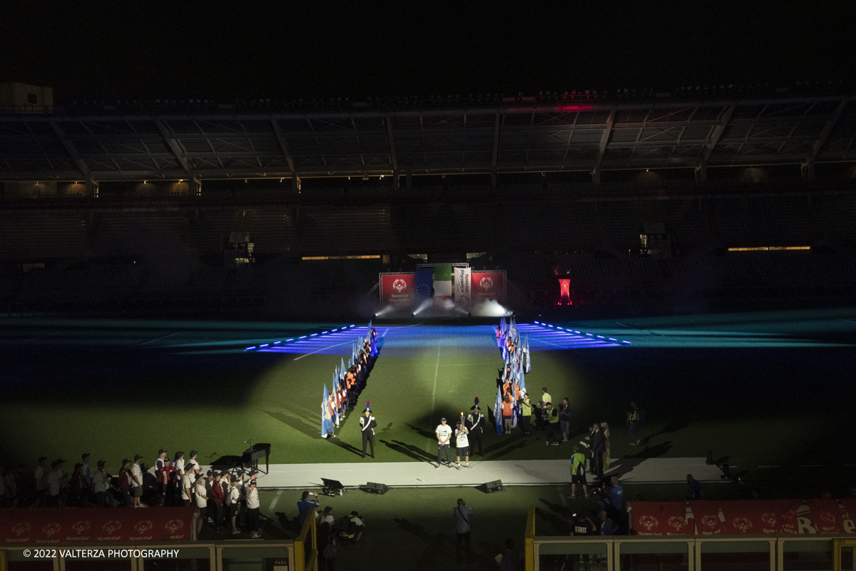 _DSF5289.jpg - 5/06/2022. Torino. Si sono aperti ufficialmente i XXXVII Giochi Nazionali Estivi Special Olympics di Torino 2022, la piÃ¹ grande manifestazione sportiva dedicata a persone con disabilitÃ  intellettive mai realizzata in Italia con 3000 atleti e 20 discipline sportive. Nella foto la coreografia della manifestazione allo Stadio Olimpico â€œGrande Torinoâ€�