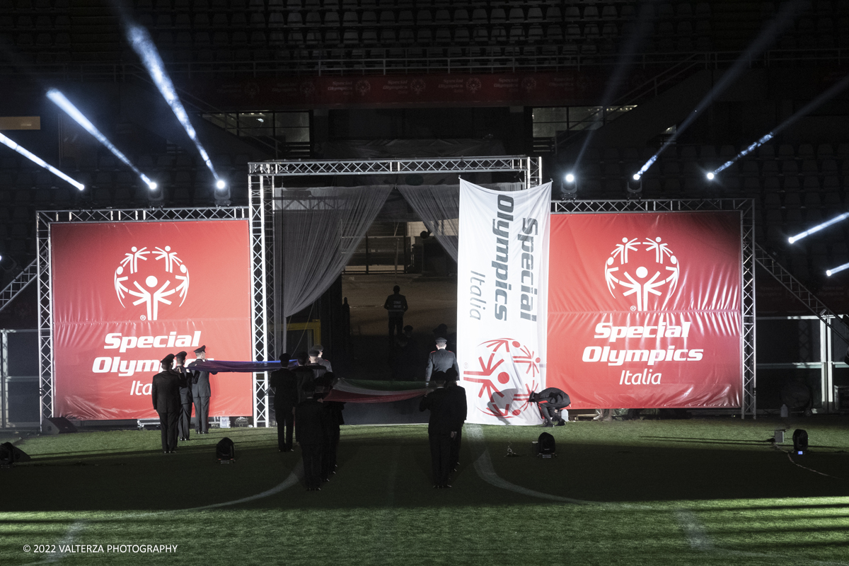 _DSF6799.jpg - 5/06/2022. Torino. Si sono aperti ufficialmente i XXXVII Giochi Nazionali Estivi Special Olympics di Torino 2022, la piÃ¹ grande manifestazione sportiva dedicata a persone con disabilitÃ  intellettive mai realizzata in Italia con 3000 atleti e 20 discipline sportive. Nella foto un momento della cerimonia dell'alzabandiera