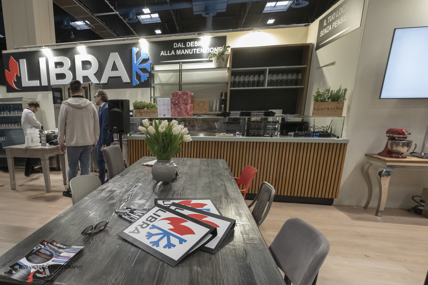 _DSF6221.jpg - 15/03/2026. Torino. Nel Padiglione 3 del Lingotto Fiere di Torino si svolge la terza edizione di Horeca Expoforum. Con oltre 300 brand italiani e internazionali presenti e circa 100 eventi in tre giorni, Horeca Expoforum si conferma piattaforma di riferimento per ristorazione, hotellerie e food service, punto di incontro fra innovazione, formazione e networking. Al centro dellâ€™inaugurazione il tema dello spreco alimentare. Nella foto Stand LIBRA progettazione e realizzazione di spazi funfionali per il settore HORECA