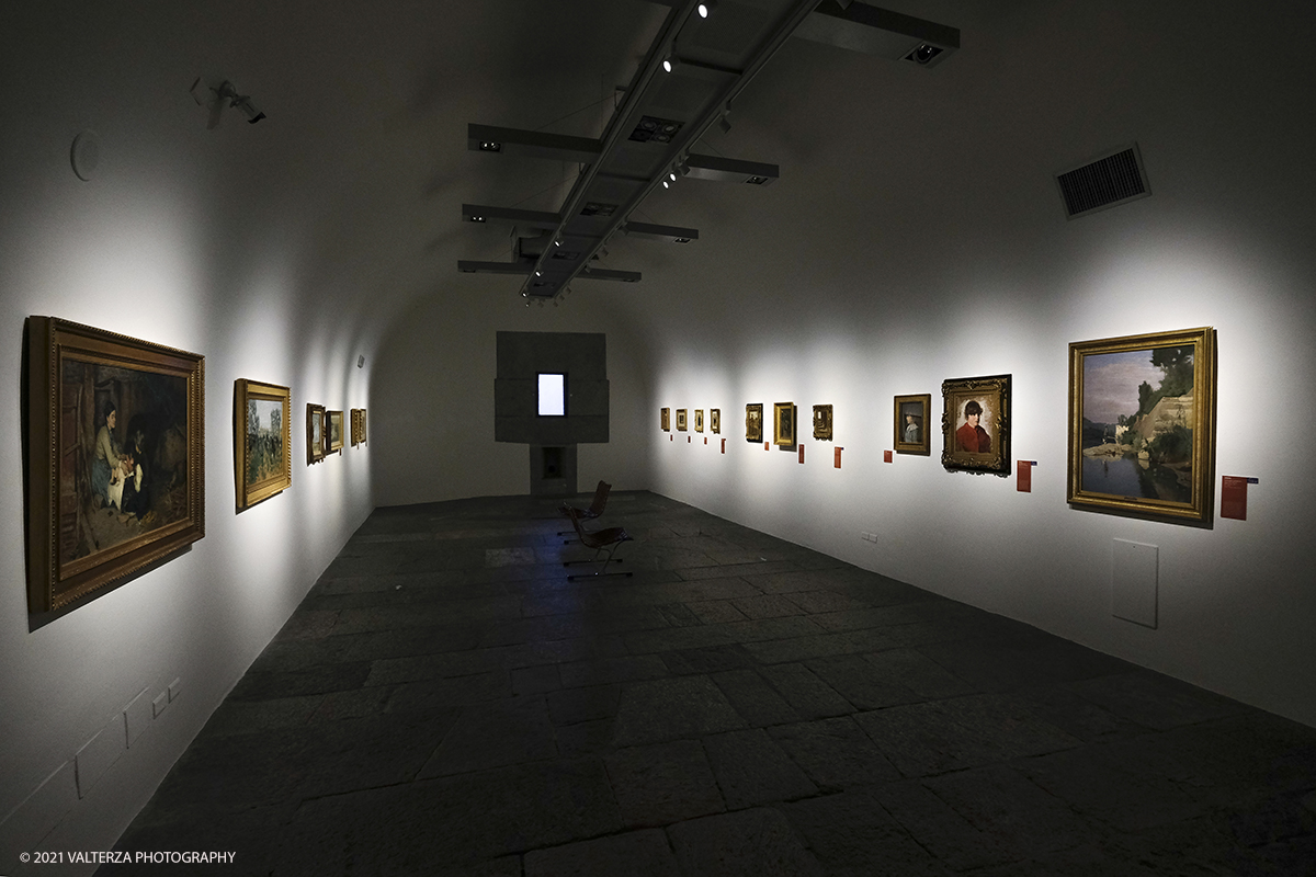 _DSF8718.jpg - 23/02/2021. Bard (Aosta). Il Forte di Bard apre la sua stagione artistica con una grande mostra sui Macchiaioli comprendente 80 opere. Nella foto un allestimento della mostra