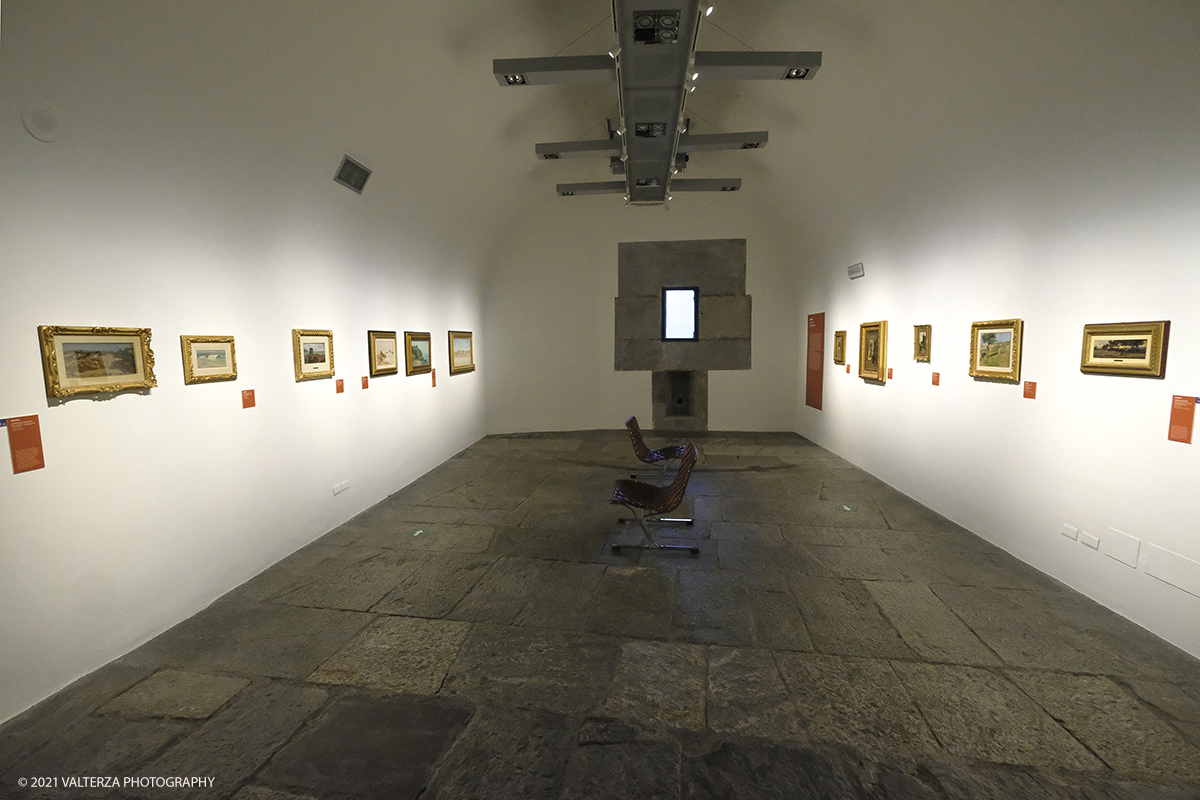 _DSF8808.jpg - 23/02/2021. Bard (Aosta). Il Forte di Bard apre la sua stagione artistica con una grande mostra sui Macchiaioli comprendente 80 opere. Nella foto un allestimento della mostra