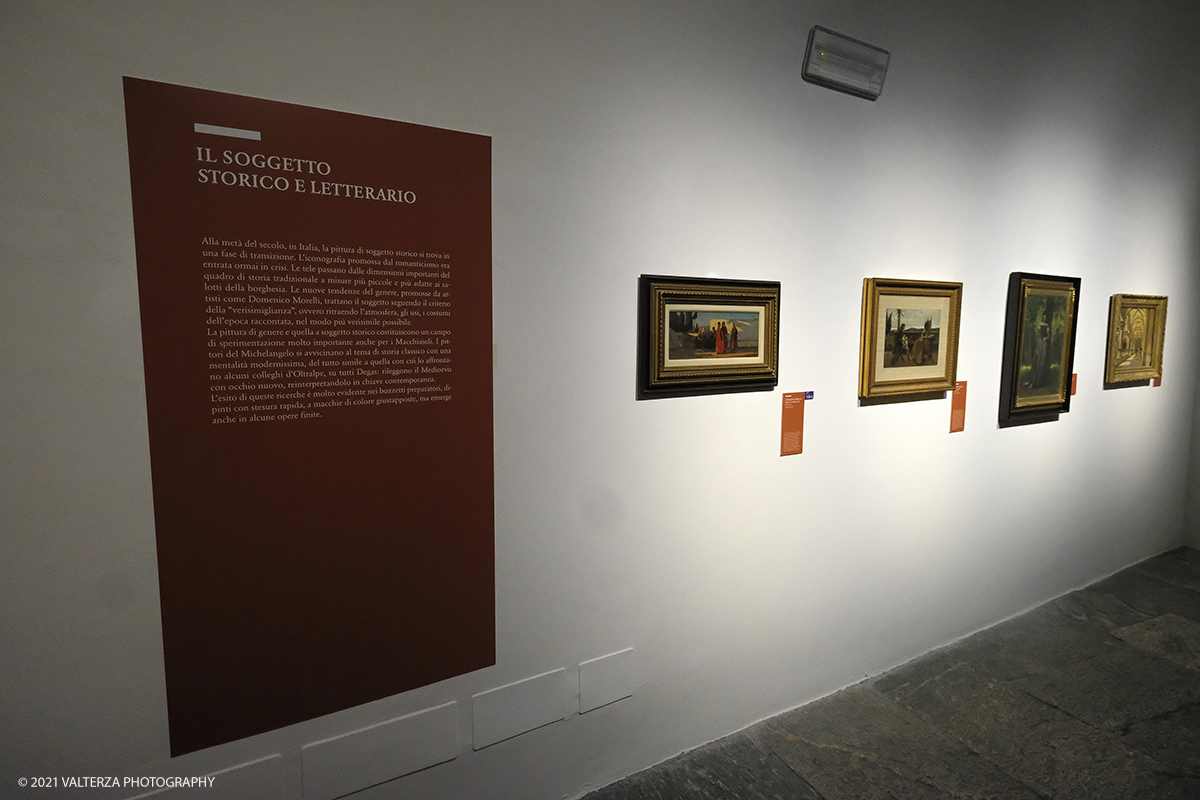 _DSF8860.jpg - 23/02/2021. Bard (Aosta). Il Forte di Bard apre la sua stagione artistica con una grande mostra sui Macchiaioli comprendente 80 opere. Nella foto un allestimento della mostra